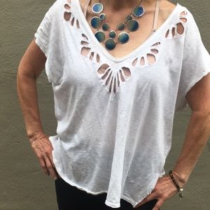 Free People White Tee